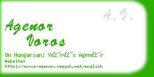agenor voros business card